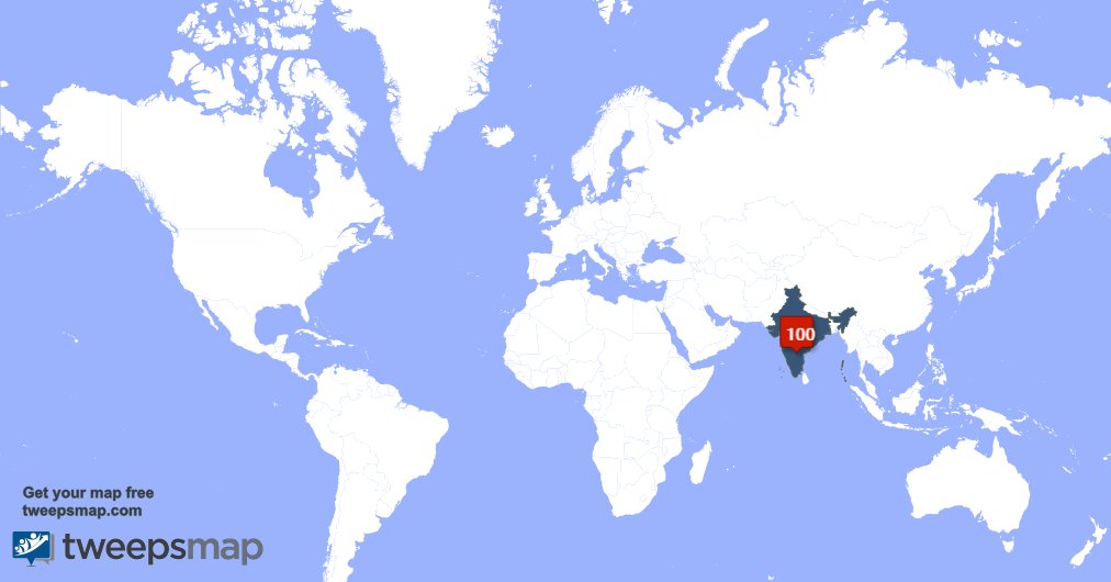 baba_bc's tweet photo. My followers are in India(100%), Delhi(25%)... Get your map too: https://t.co/JI1wdx6eQG https://t.co/AZ3LNHvFOj