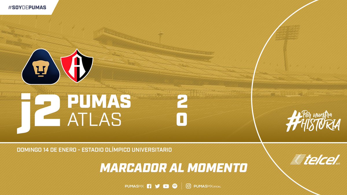 PumasMX's tweet photo. Termina la primera parte.
#PorNuestraHistoria #SoyDePumas https://t.co/kkEb2FVusL