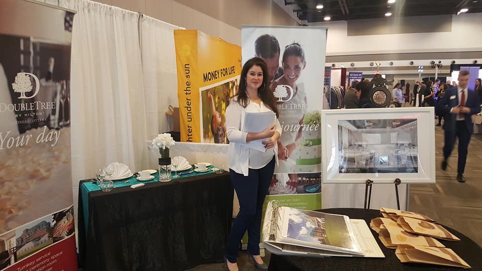 weddingpalace's tweet photo. The folks from @doubletree by @hiltonhotels in #Gatineau #Ottawa are here at the #weddingpalacebridalsto show how they can make your #wedding sensational. They have #banquet rooms and are able to offer your #weddingguests a place to spend the night after your #bigday. https://t.co/iGlfGEMGH4