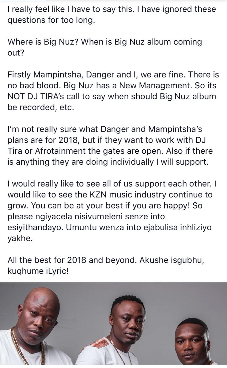 DJTira's tweet photo. Dj Tira Statement. https://t.co/s5il9XJsIk