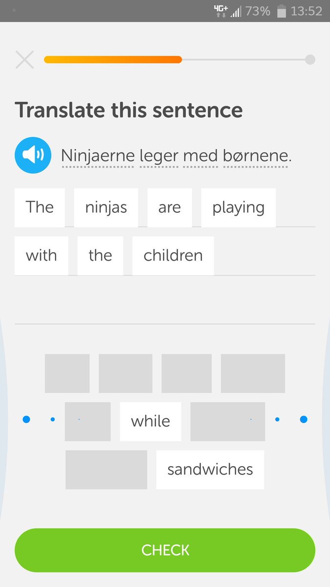 The ninjas are playing with the children. #learnindanish <a href="/shitduosays/">Shit Duolingo Says</a>
