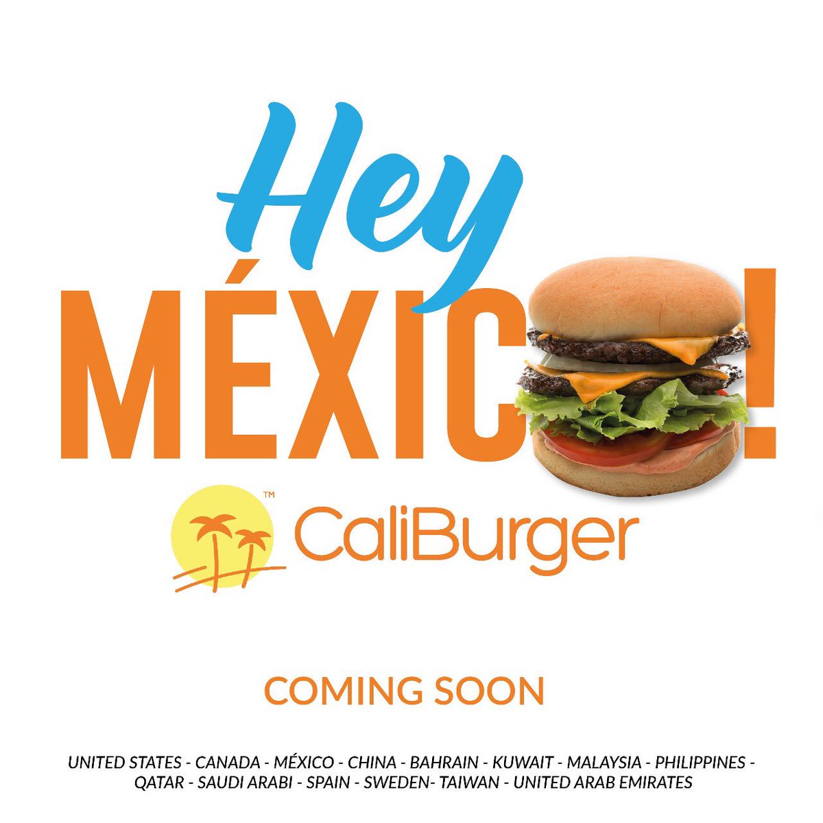 Caliburger_Mex's tweet photo. #HeyMéxico nos vemos muy pronto!!! The Big Taste of California. #ComingSoon #CaliBurger #CaliBurgerMx https://t.co/qPB6mtob2X