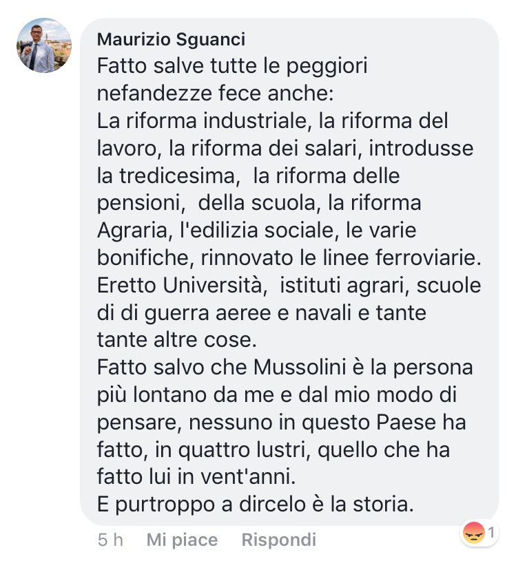 Donzelli's tweet image. Aspetto che @emanuelefiano faccia arrestare il suo compagno di @pdnetwork @mauriziosguanc1 #Mussolini #Sguanci #LeggeFiano