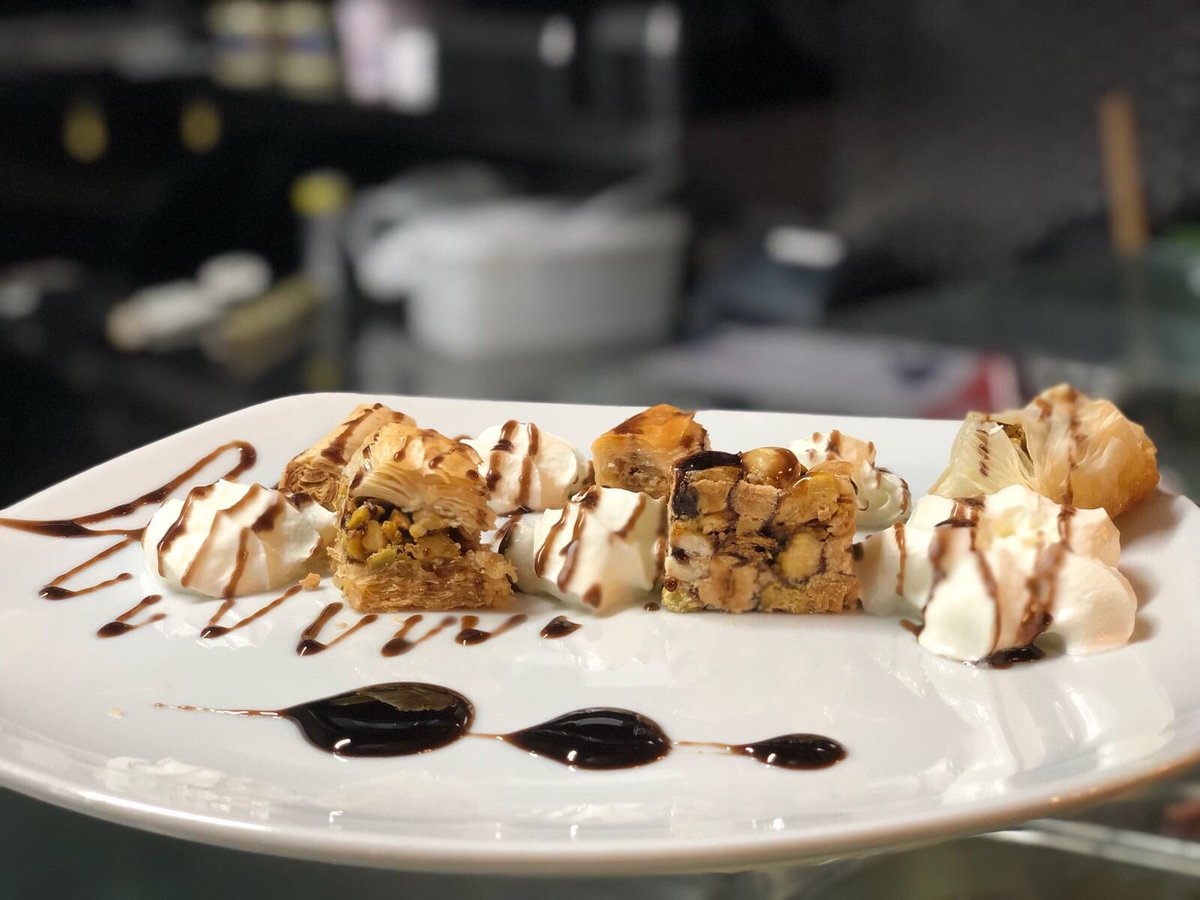 reflexionlounge's tweet photo. Nothing like a bit of nutty Baklava. Best served up with some Mint Tea. Divine! #reflexionlounge #shisha #hookah #hookahlounge #dessert #dessertporn #food #foodporn #foodie #manchester #salfordquays #salford #arab #arabianfood #arabicdessert https://t.co/3a3kvJ8m8L