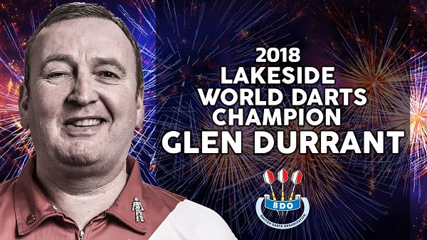 Congratulations to Glen Durrant! He is the 2018 BDO Lakeside World Darts Champion!
