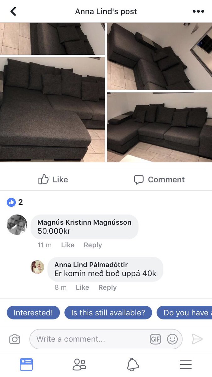 Ég verð að vita afhverju Anna lætur Magnús vita að hún sé komin með boð uppá 40k.