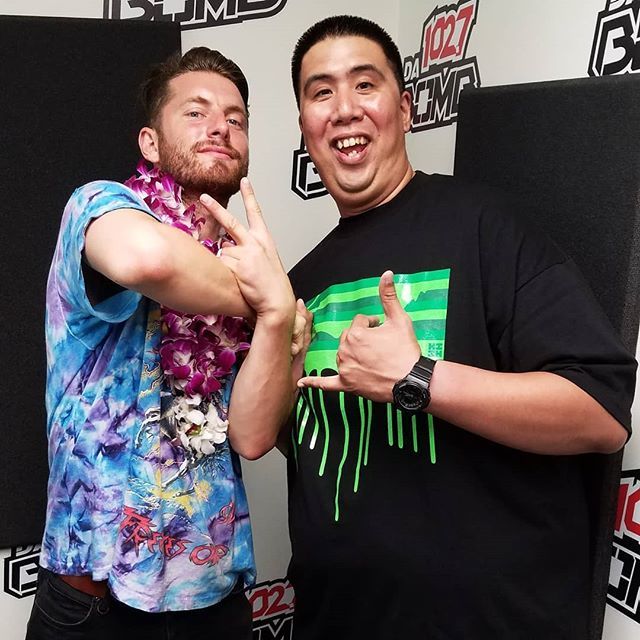thetallfilipino's tweet photo. Good morning and Happy Aloha Sunday! I'll be chillen on-air on @1027DaBomb until 3pm! Tune in for that good good! Aloha and Mahalo for listening! - I don't what @MarcEBassy and I are doing... 🤣🤣🤣 Have a good one! #1027DaBomb #TheTallFilipino #DJBrandonLee808 #BLProductionsHi… https://t.co/4mRunZW5kQ