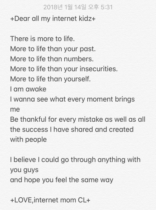 Cl Privates Her Instagram Account Posts An Encouraging Mysterious Letter To Her Twitter Jazminemedia