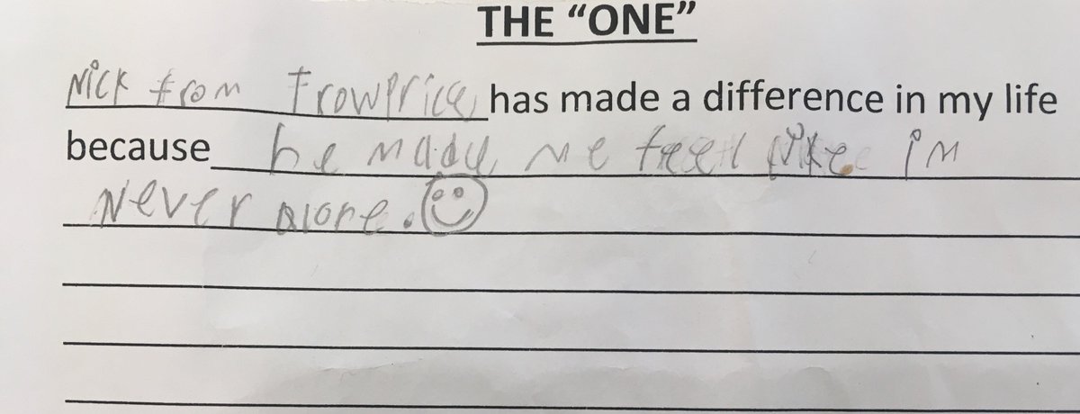Brandon Menikheim (@mr_menikheim) on Twitter photo “Don’t underestimate the impact you can have on someone else’s life.” Ss applied the message of ONE by <a href="/KathrynOtoshi/">Kathryn Otoshi</a> . <a href="/TRowePrice/">T. Rowe Price</a> mentors are clearly making a diffence to <a href="/LyonsMill/">Lyons Mill</a> mentees. “...he made me feel like I’m never alone.” <a href="/BCPScounseling/">BCPSSchoolCounseling</a> <a href="/BCPS_Mentoring/">BCPS</a> <a href="/BaltCoPS/">Baltimore County Public Schools</a> “Don’t underestimate the impact you can have on someone else’s life.” Ss applied the message of ONE by <a href="/KathrynOtoshi/">Kathryn Otoshi</a> . <a href="/TRowePrice/">T. Rowe Price</a> mentors are clearly making a diffence to <a href="/LyonsMill/">Lyons Mill</a> mentees. “...he made me feel like I’m never alone.” <a href="/BCPScounseling/">BCPSSchoolCounseling</a> <a href="/BCPS_Mentoring/">BCPS</a> <a href="/BaltCoPS/">Baltimore County Public Schools</a>