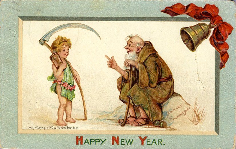 The Baby New Year/Old Year (Father Time)? Both are usually portrayed as white.12/