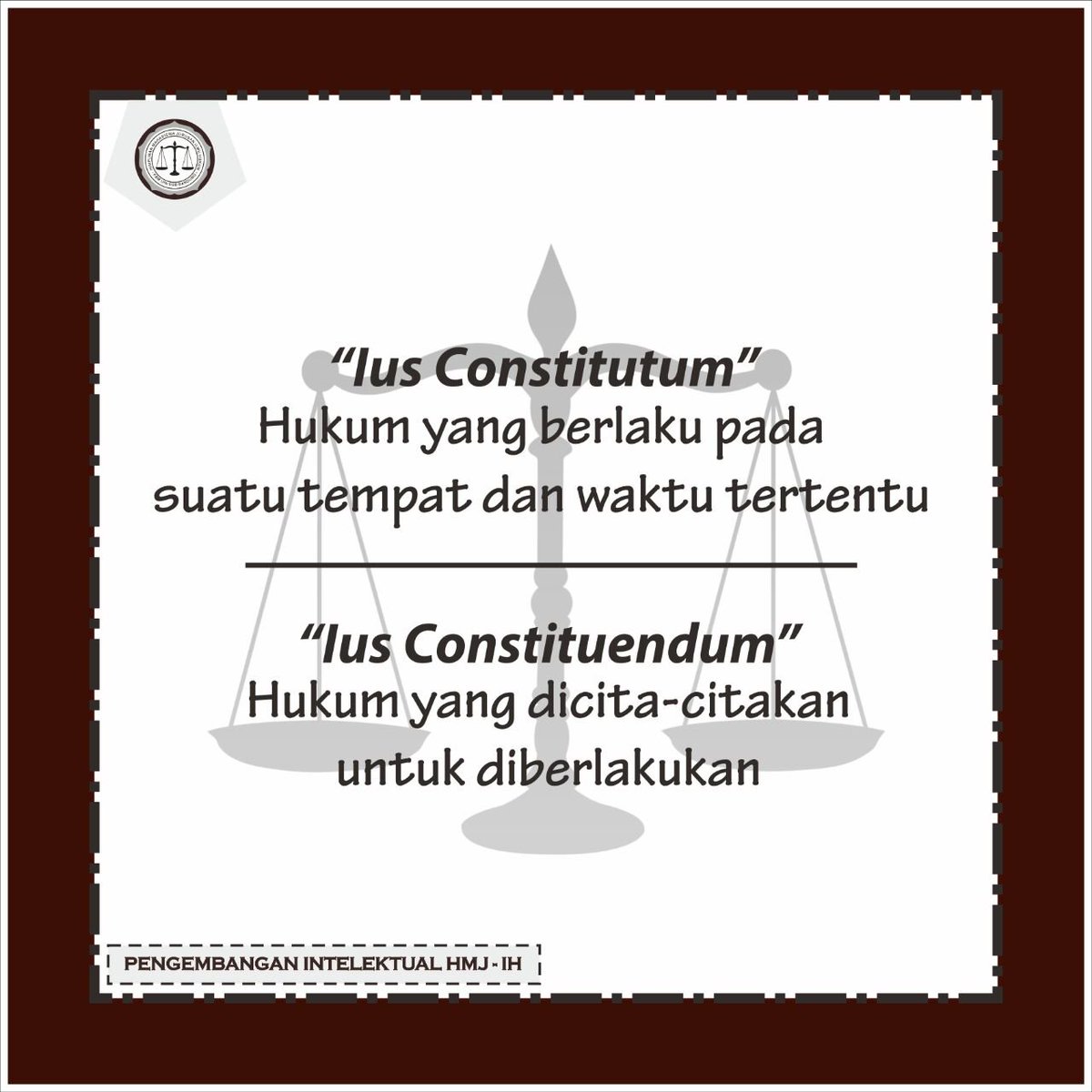 ilmuhukumuinbdg's tweet photo. 》PERS PRESENT《

[Bidang Pengembangan Intelektual HMJ-ILMU HUKUM UIN SGD BANDUNG]

•ONE DAY ONE TERM•

"Ius Constitutum dan Ius Constituendum"
.
#HMJILMUHUKUM #UINSGDBDG #ILMUHUKUM #HUKUM #TERM https://t.co/qM1wRp2Ffa