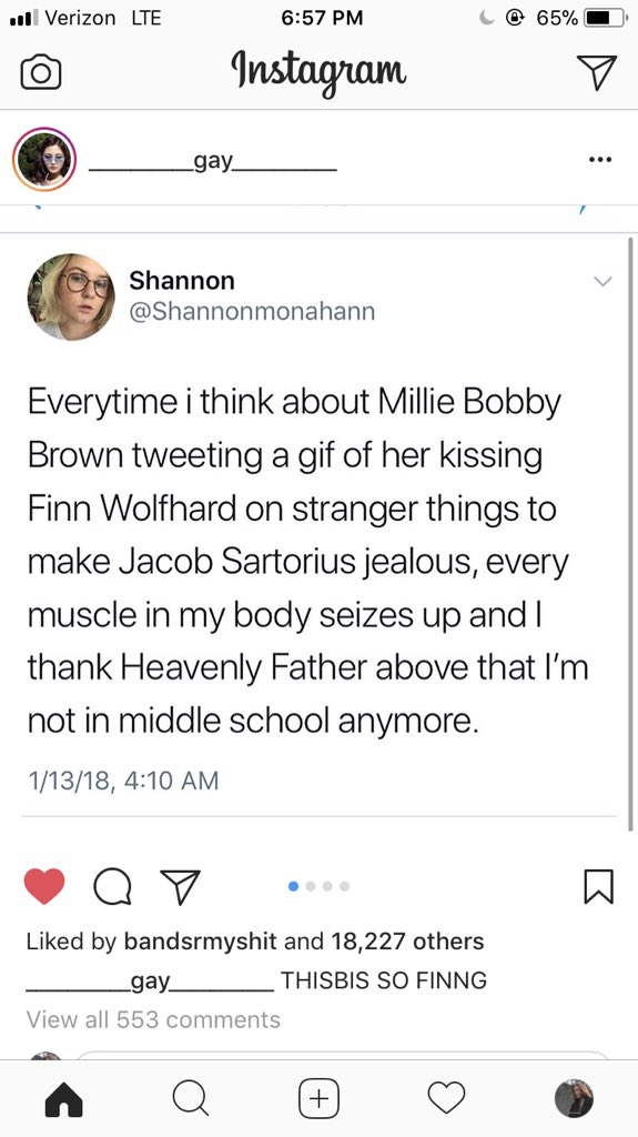 shanny on twitter everytime i think about millie bobby brown