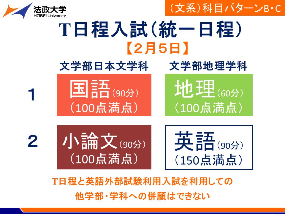 T 法政 日程 大学