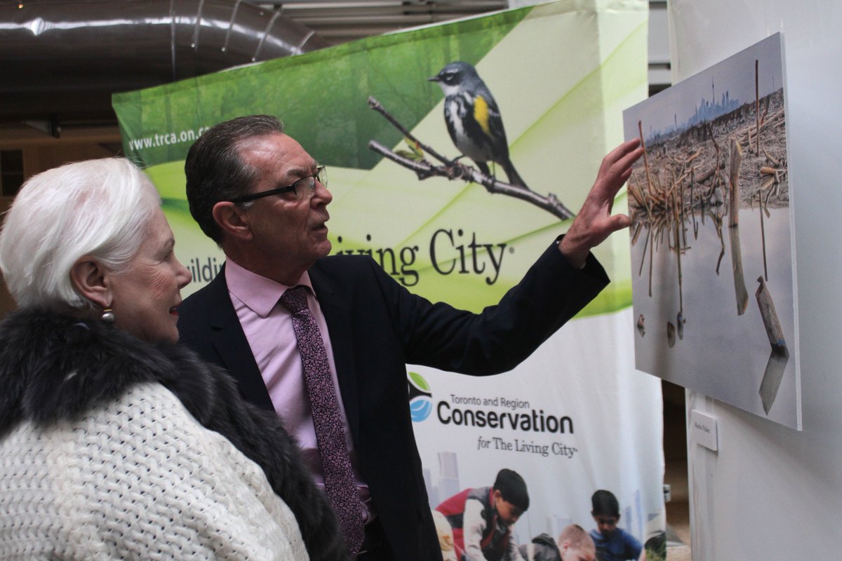 Lt.-Gov. Elizabeth Dowdeswell gets a personal tour of the Morphology art exhibit today at Lakeview's Water Treatment Plant from Ward 1 Councillor <a href="/JimTovey/">JimTovey</a>. They examine a Martin Pinker print.  Art meets infrastructure with impressive results. <a href="/CVC_CA/">Credit Valley Conservation</a>