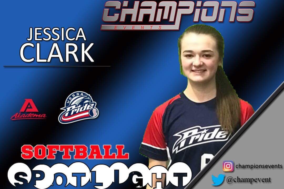 T100tournaments's tweet photo. Champions Events @Akadema Softball Spotlight
@jessikclark 
Name: Jessica Clark 
Age: 17
Grade: 11th
Team: USSSA Pride
Pos: 2nd/3rd
L/R: R
#beseen #getscouted #softballspotlight #championsevents https://t.co/ccfnBNcUlT
