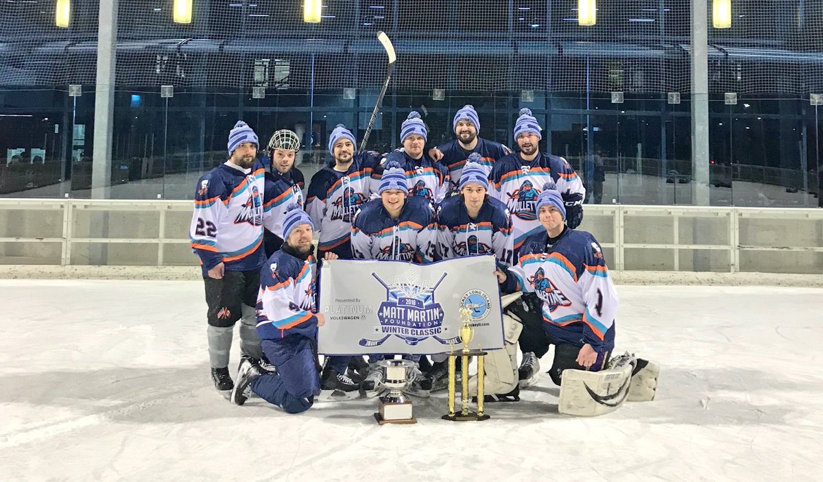 MattMartinFdn's tweet photo. Congratulations to Mullet Time who defeated the Kekumbas for the D Division title at the #MMFWinterClassic pres. by @PlatinumVWNY! 🏆❄️ https://t.co/3DPfh7Kdem
