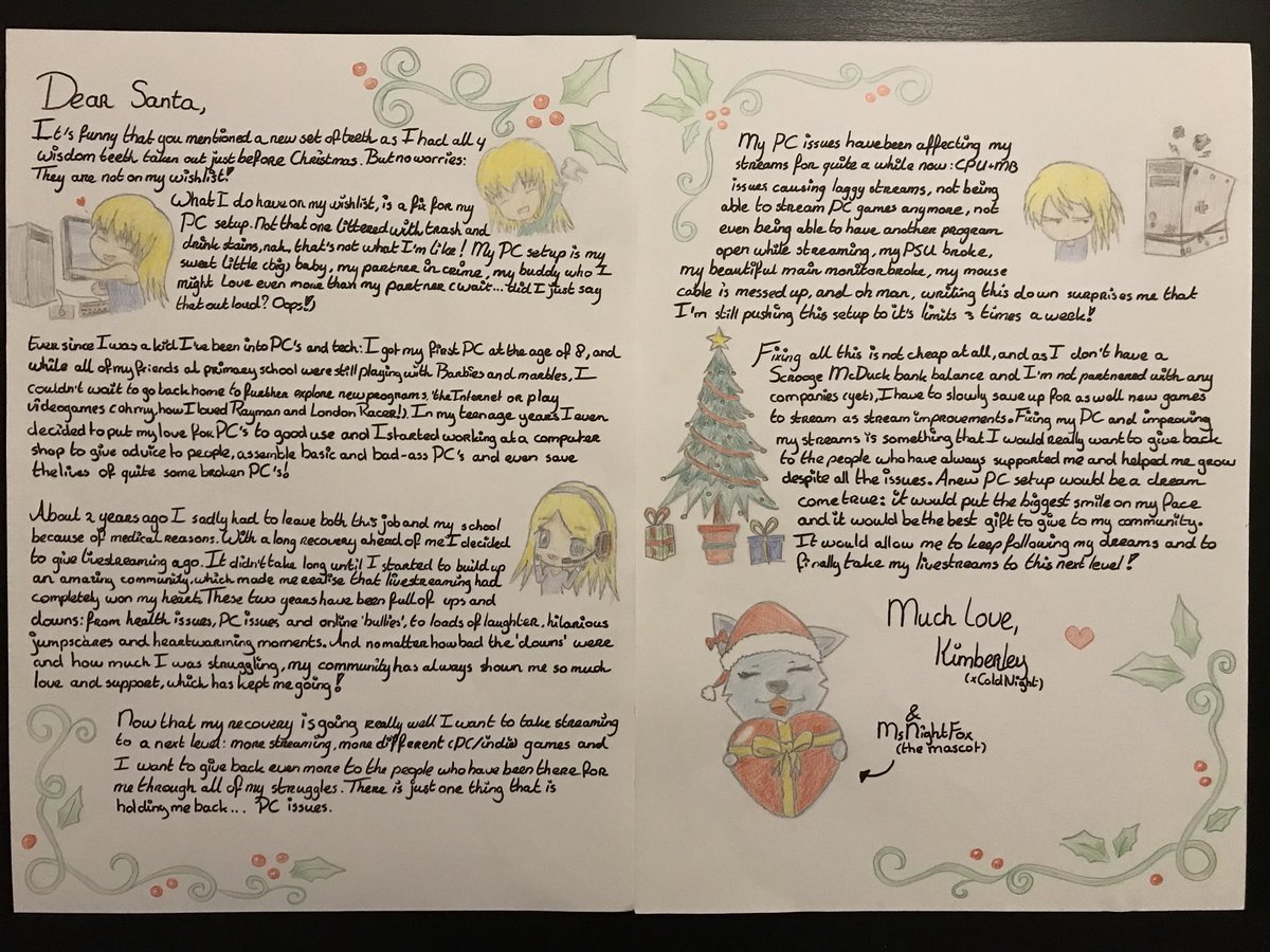xColdNight's tweet photo. My letter to CMSanta 😊 Fingers crossed they can help me out with a new pc setup for streaming!🤞 @CoolerMaster #CMSanta2017 (contest link: https://t.co/9supGFSLus) https://t.co/YLVTvP3Fe3