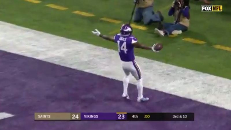 mmmGSouthern's tweet photo. Massive finish in the #NFLPlayoffs today - #NOvsMIN #SKOL - crazy pass to get closer to the Super Bowl! https://t.co/xoSKSR5QXF https://t.co/TmstyLlWtG