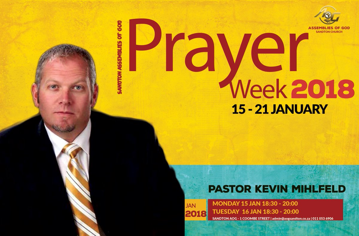 sandtonaog's tweet photo. Join us for our prayer week, with services from Monday 15 Jan to Friday 19 Jan, closing off on Sunday 21 Jan. #PrayerWeek2018 #Conquer2018 https://t.co/KyvAvltCfP