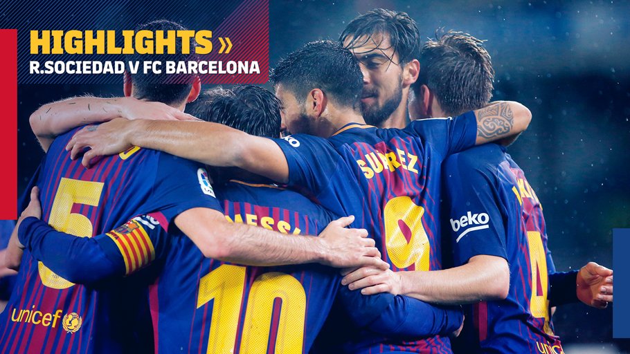 FC Barcelona on Twitter: "🎬 HIGHLIGHTS ⚽️ #RealSociedadBarça 👉 https://t.co/L0BVGCsul4 🔵🔴 https://t.co/NPl2ENUwfr" /