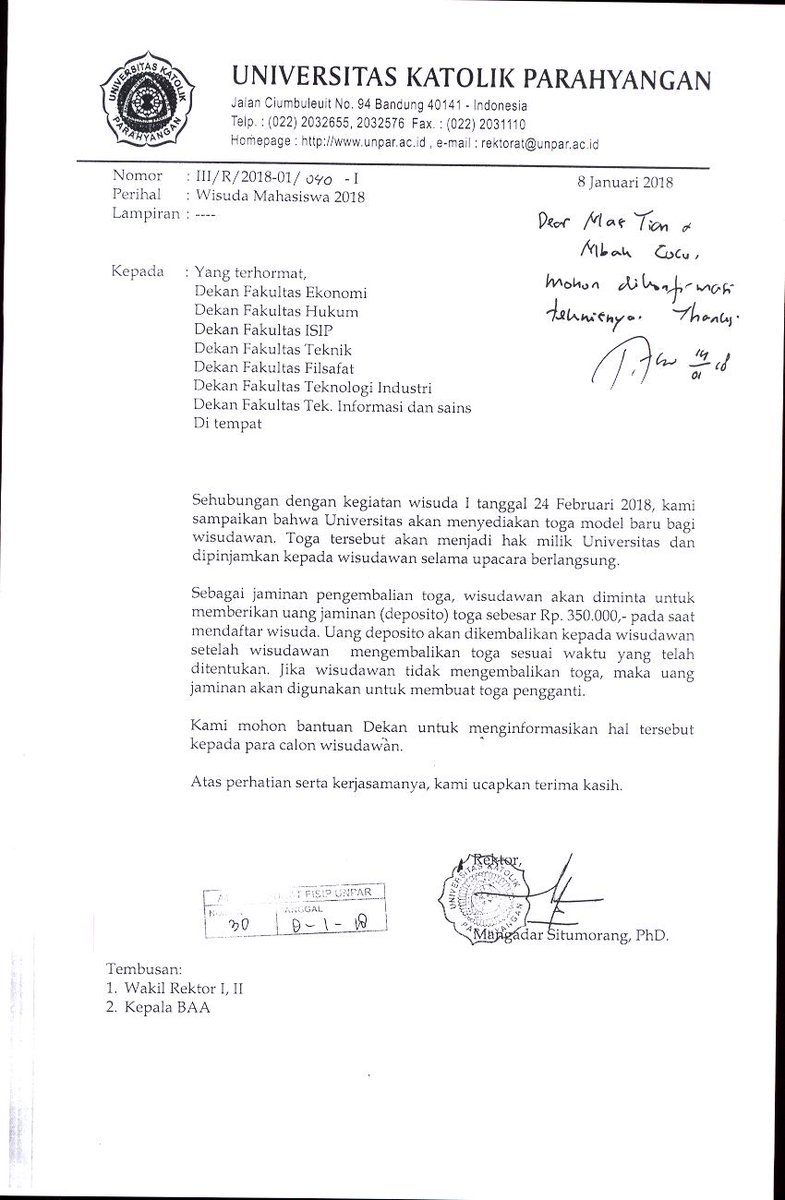 Fisip Unpar A Twitter Pengumuman Bagi Mahasiswa Yang Sudah Lulus Sidang Skripsi Berikut Pengumuman Mengenai Wisuda Mahasiswa I Tanggal 24 Februari 2018 Bahwa Model Toga Baru Dan Toga Akan Dipinjamkan Dengan Deposit