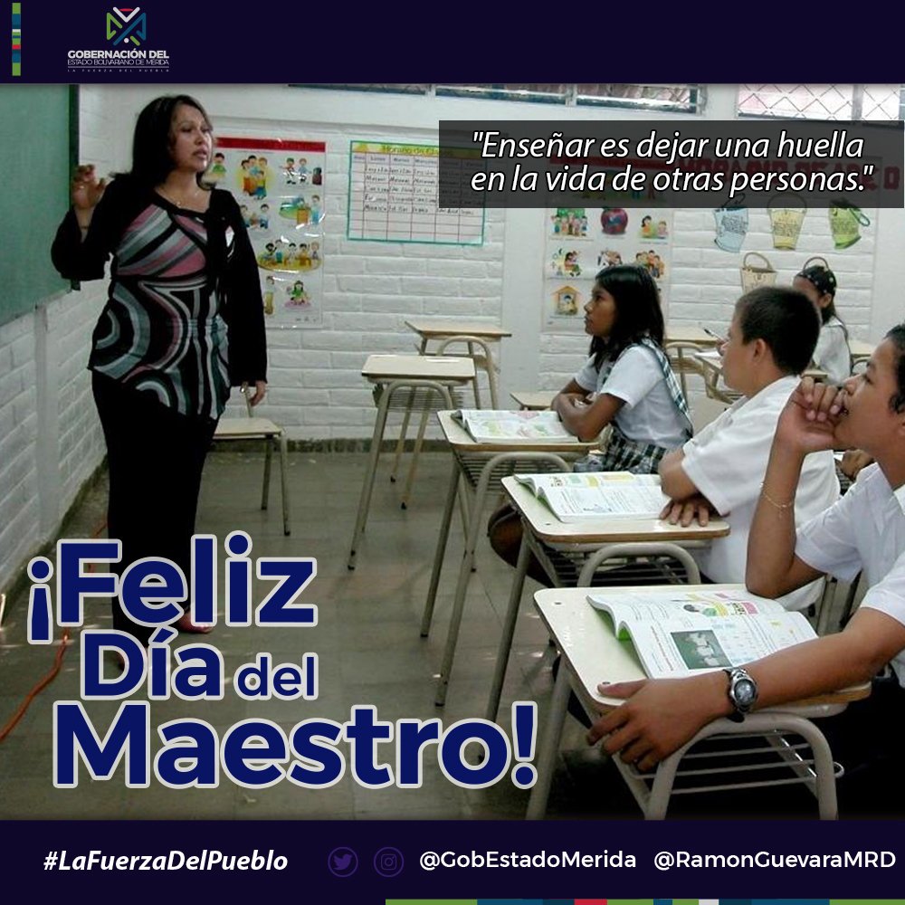 Enseñar es un apostolado, hoy reconocemos esta vocación de servicio. Feliz día del Maestro
<a href="/RamonGuevaraMRD/">Ramón Guevara</a> 
#Mérida
#LaFuerzaDelPueblo