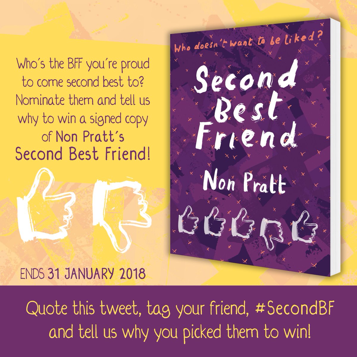 BarringtonStoke's tweet photo. #SecondBF by @NonPratt is out in the wild! Female friendships, self-perception, popularity and insecurities in the age of social media. To celebrate we're offering SIGNED copies to a lucky few - quote tweet with the friend you're proud to come second best to and why! https://t.co/XZzEp25cfc