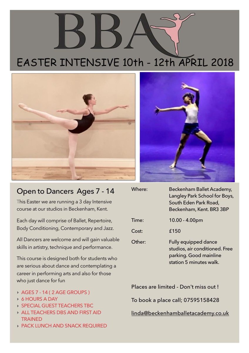 lindasballet's tweet photo. #easterintensive #ballet #pointe #contemporary #lyrical #conditioning #repertoire. Just a few places left. Book now for Easter training ! https://t.co/TlgwpikkSu