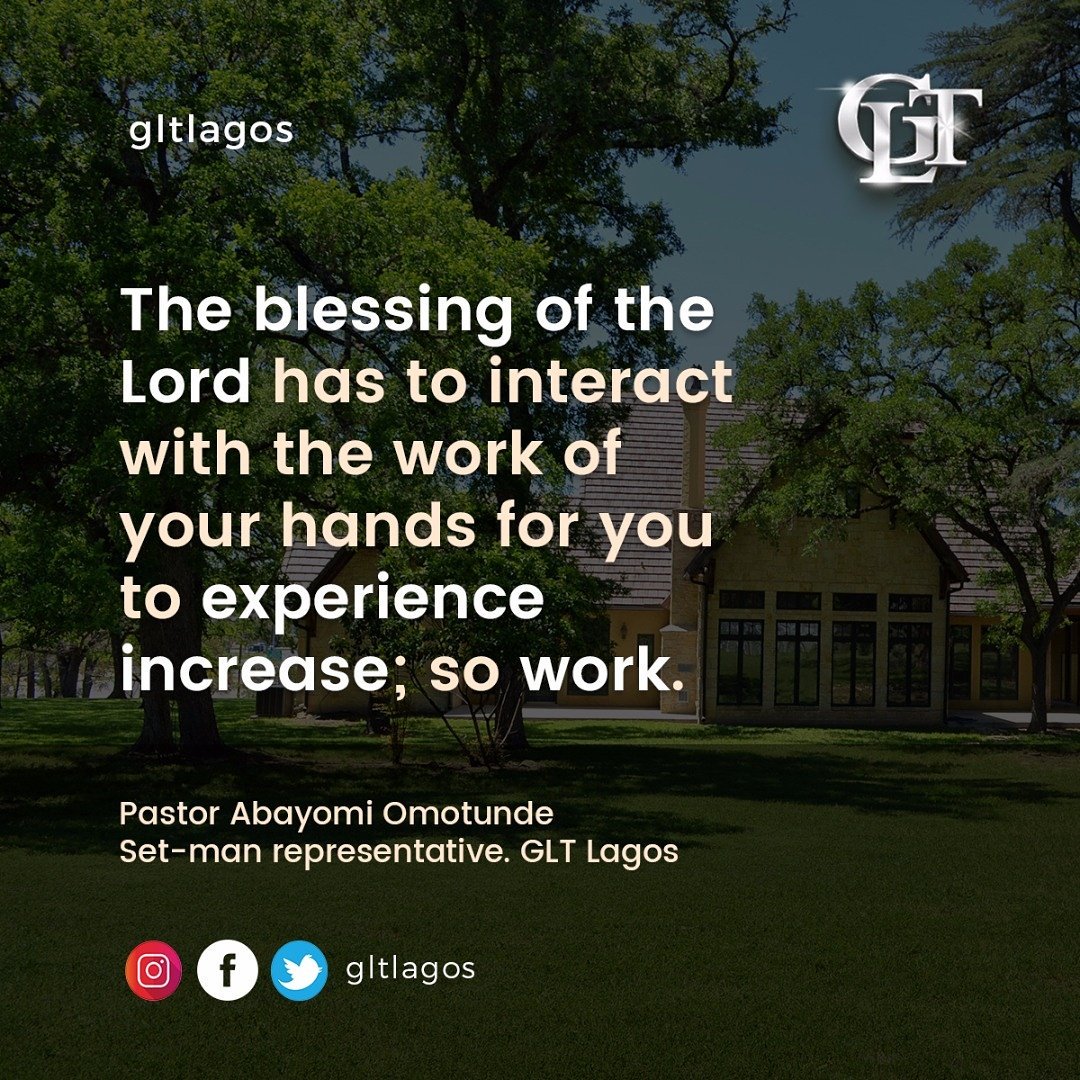 gltikeja's tweet photo. The partnership of work and the blessing #lawsofprosperity #abundantprosperity #gltlagos @PstYomiOmotunde @gltchurch https://t.co/7Two3fdXZf