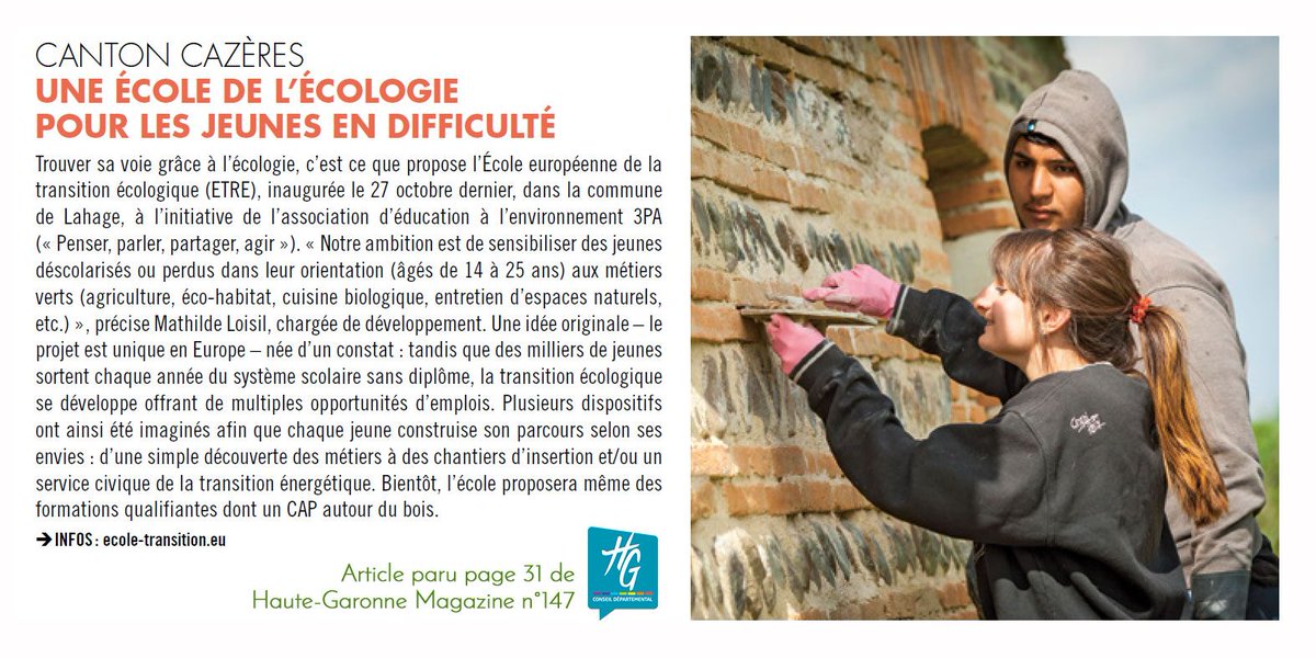 Article paru page 31 de Haute-Garonne Magazine n°147 par Conseil Départemental de la <a href="/HauteGaronne/">Haute-Garonne</a> 
Téléchargez le PDF sur buff.ly/2DfIm70