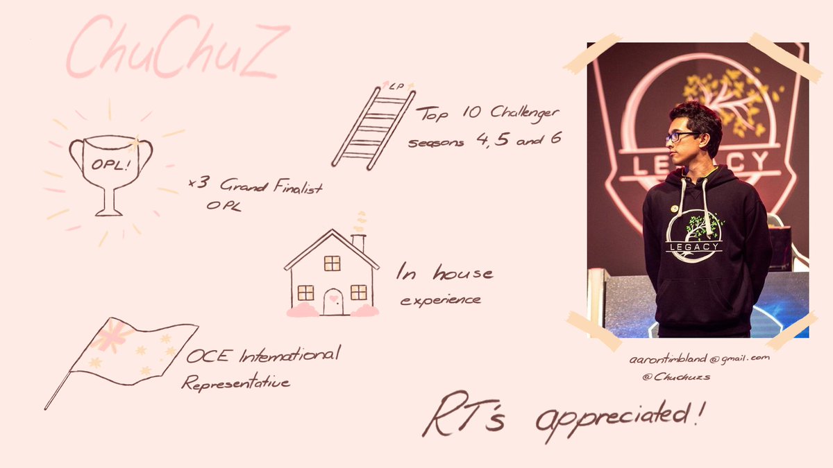 chuz_lol2's tweet photo. ❗️I've decided to explore opportunities as a player in the OCS/OPL for 2018❗️
📩Contact via DM's or Email aarontimbland@gmail.com 📩 https://t.co/ToFEFijMJl