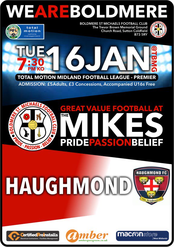 themikesfc's tweet photo. MIDWEEK HOME ACTION | Tue 7pm
Massive match here on Tuesday night, as we welcome @HaughmondFC to TBMG for the first time. Kick off is 7:30pm.
Great value #footyforafiver 
#COYM #PridePassionBelief ⚽️⚪️⚫️ https://t.co/32fxYBBlpI