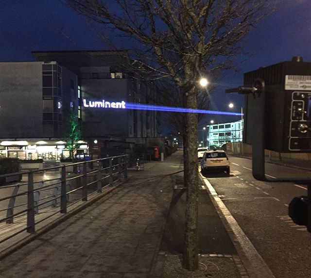 LaserworldAG's tweet photo. Some projection tests of @Lumin3nt Oliver Davis / Dean Lawrence  using the Laserworld DS-3300RGB #diode #diodeseries #laser #showlaser #lasershow #outdoor #rgblaser #swansea #laserworld #sa1 #aspire2be #diablos #luminent #luminentcreative #thanksluminent 📷: @luminent_creative https://t.co/6trD836wXi
