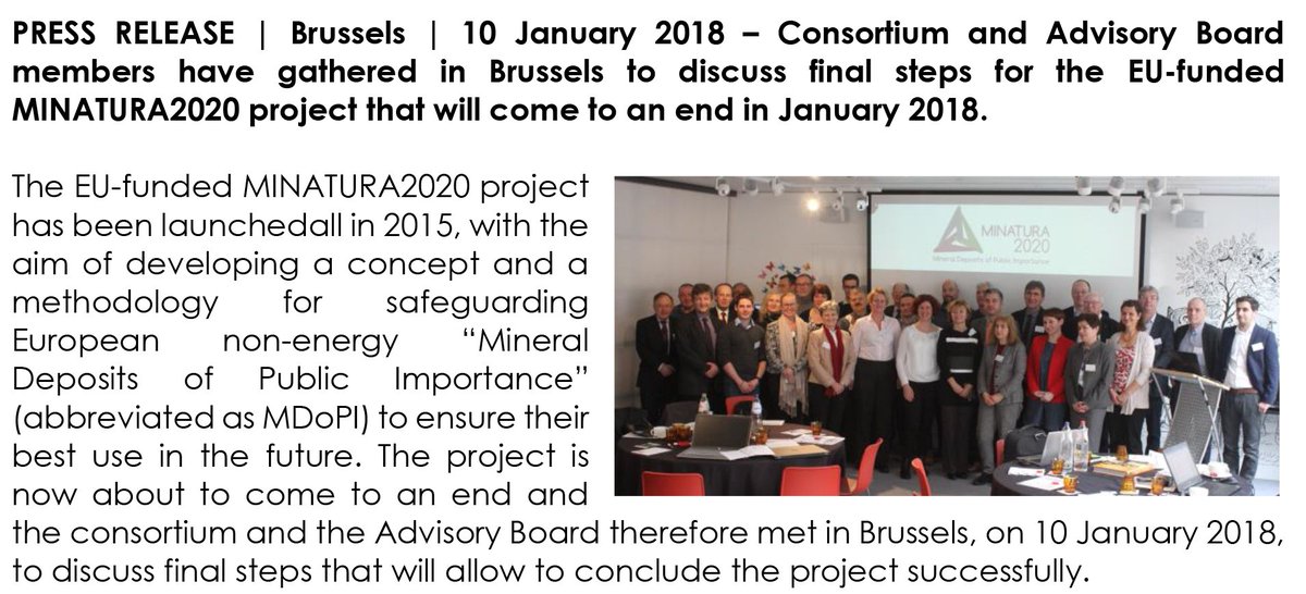 The <a href="/minatura2020/">MINATURA2020</a> project will to come to an end this month! Find the press release of the Final Consortium Meeting: bit.ly/2Dbwzr3 &amp; Find out more about: minatura2020.eu