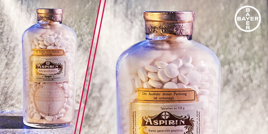 Glass bayer aspirin bottle year