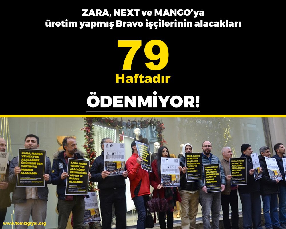 Dünyanın 4. büyük zengini olabilirsin ama işçilerin parasını ödemediğiniz sürece bizim gözümüzde hiçsiniz! <a href="/ZARA/">ZARA</a> <a href="/nextofficial/">Next</a> <a href="/Mango/">MANGO</a>. Sizler için alın teri döken işçileri 79 haftadır sizden alacaklarını bekliyor. 

3 ay önce kamuoyuna "ödeyeceğiz" dediniz! Hala ne bekliyorsunuz?