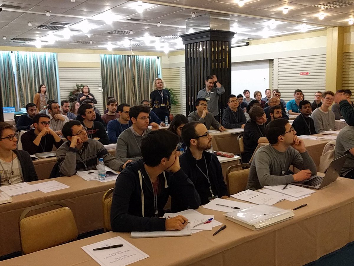 DJKrazyBen's tweet photo. A nice crowd of students waiting for the course of @ILjubic #netopt2018 https://t.co/VALaB5euN0