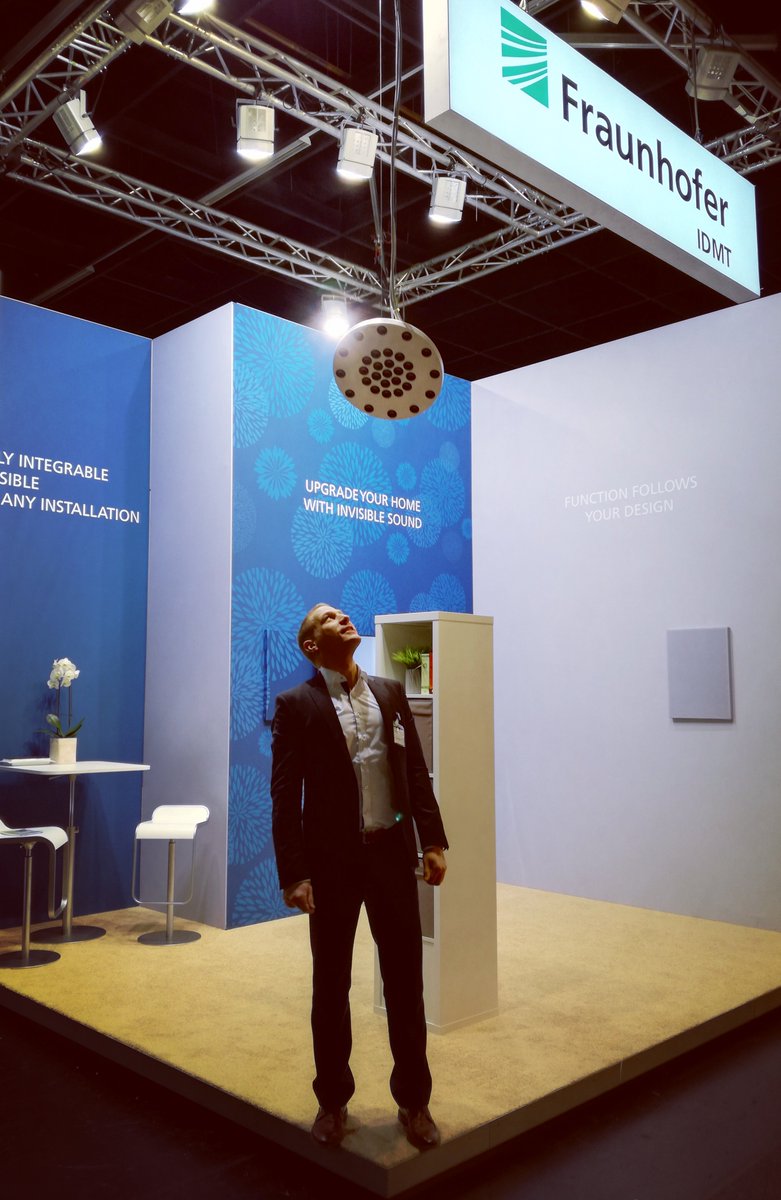 Fraunhofer_IDMT's tweet photo. Ab heute auf der @imm_cologne: @Fraunhofer_IDMT Klangdusche. Kommt vorbei und lasst Euch akustisch berieseln ☺️ Halle 4.2, Stand E042. #akustischduschen #Sounddusche #Klangdusche #Soundzones https://t.co/pXtCZqya1N