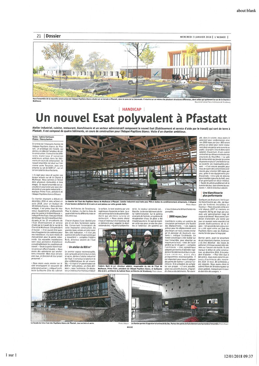 Découvrez en quelques lignes le chantier de notre nouvel ESAT ! Merci à <a href="/lalsace/">Journal L'Alsace</a> pour ce bel article