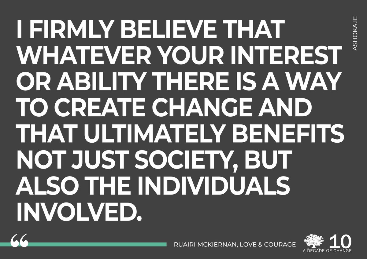"I firmly believe that whatever your interest or ability there is a way to create change and that ultimately benefits not just society, but also the individuals involved." <a href="/ruairimckiernan/">Ruairí McKiernan</a>, Love &amp; Courage, calls for a #RadicalReboot - bit.ly/2z5s4aO