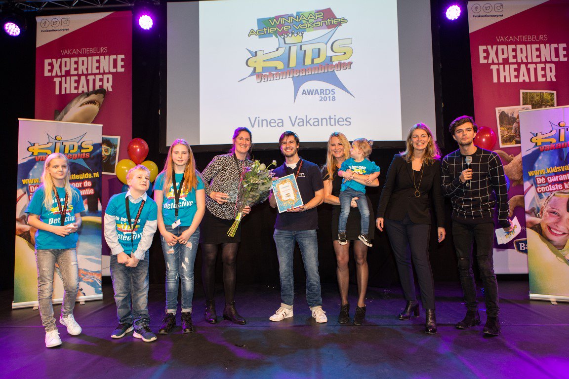 De Kids Vakantieaanbieder van het Jaar Awards 2018 voor Actieve vakanties ging naar <a href="/vinea/">Vinea Vakanties</a>! 🎈🎉🏆