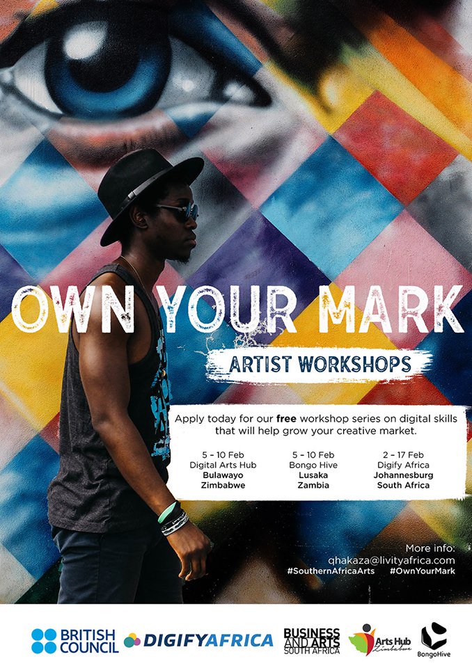 zaBritish's tweet photo. Calling all artists looking to take their art to the next level! We've partnered with @DigifyAfrica &amp; @basa_news to bring you #OwnYourMark, a free training programme for artists looking to master their digital platforms. Learn more: https://t.co/hQWi3S9eEC #SouthernAfricaArts https://t.co/jl5OY3H3UJ
