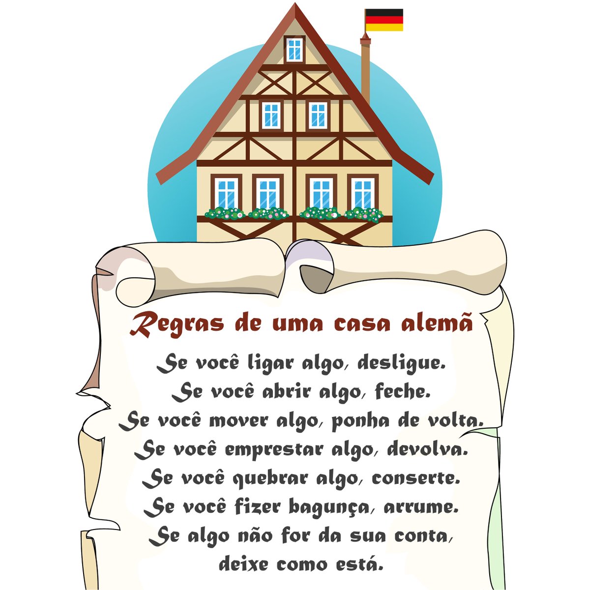 #Regras de uma #casa alemã. Mas podem ser aplicadas em todos os lugares. 😊 #cultura #Alemanha