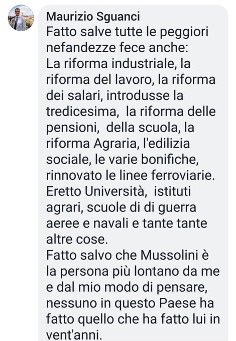 poltronaggio's tweet image. Maurizio #Sguanci, il Presidente #PD del Municipio 1 di #Firenze che dice che “nessuno in questo paese ha fatto quello che ha fatto LVI in vent’anni” parla di Mussolini.
Ma #Nardella lo conosce “da molti anni” ed ha chiesto scusa.
Ma la memoria è corta e le “scuse” un’abitudine.