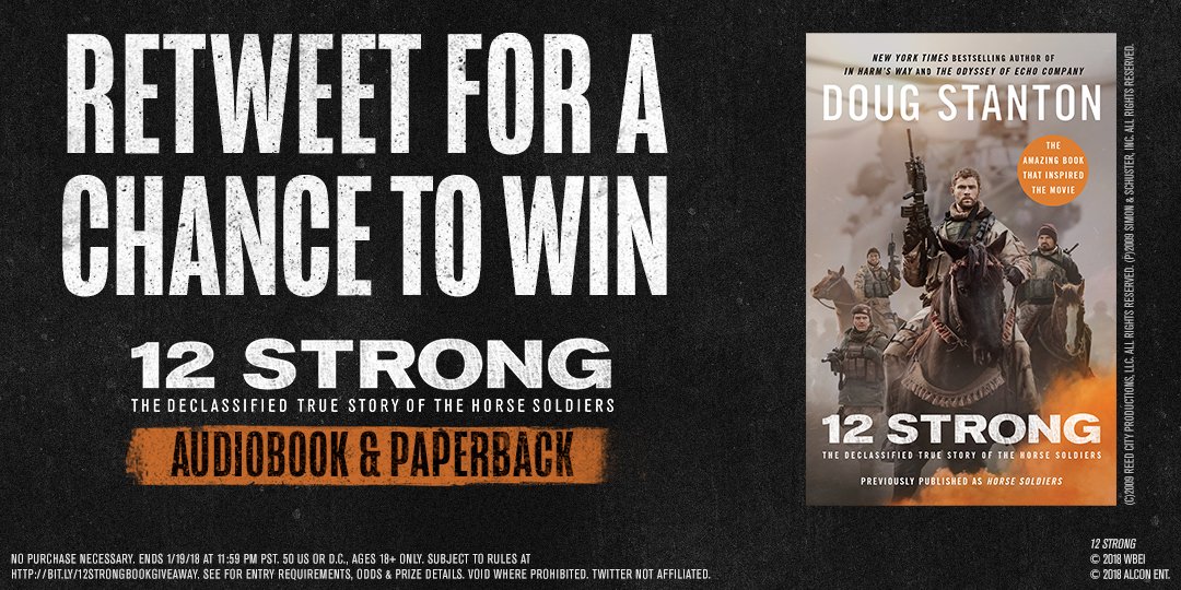 12 Strong Retweet For A Chance To Win An Audiobook And Paperback Copy Of 12 Strong The Declassified True Story Of The Horse Soldiers By Dougstantonbook 12strongmovie T Co Mcek1vfxke 12 Strong Retweet For A Chance To Win An Audiobook And Paperback Copy Of 12 Strong The Declassified True Story Of The Horse Soldiers By Dougstantonbook 12strongmovie T Co Mcek1vfxke