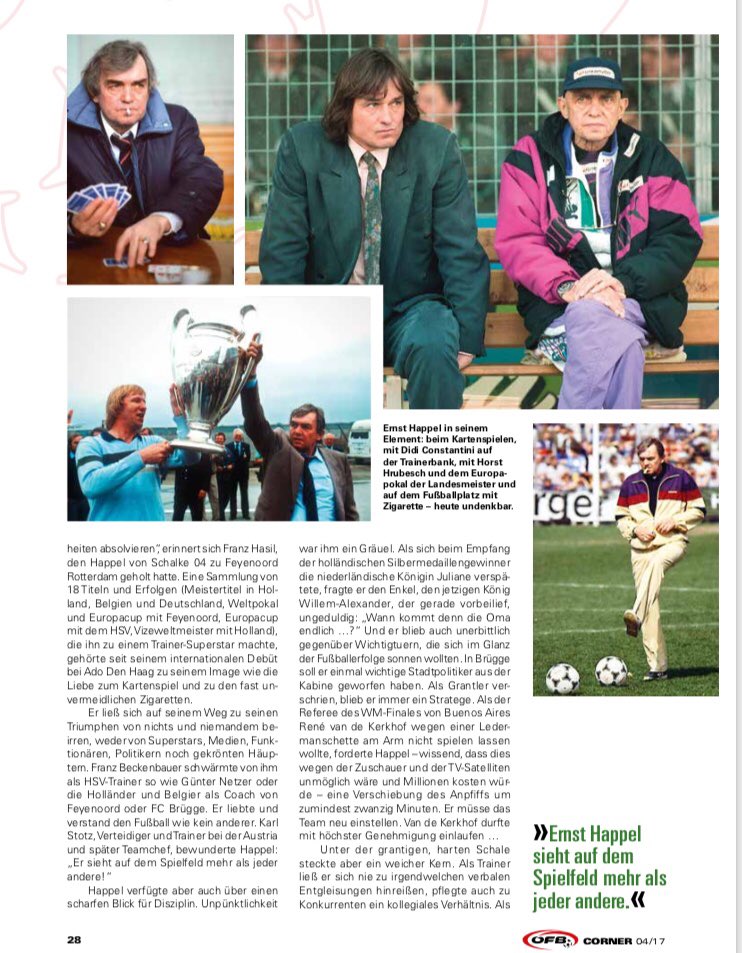 Das magische Auge - Ernst Happel sah auf dem Spielfeld mehr als jeder andere <a href="/oefb1904/">ÖFB - oefb.at</a> <a href="/wackerinnsbruck/">FC Wacker Innsbruck</a> @WSGFUSSBALL <a href="/skrapid/">SK Rapid</a> <a href="/HSV/">Hamburger SV</a> <a href="/ClubBrugge/">Club Brugge KV</a> <a href="/Standard_RSCL/">Standard de Liège</a> <a href="/KNVB/">KNVB</a> <a href="/ADODenHaag/">ADO Den Haag</a> <a href="/Feyenoord/">Feyenoord Rotterdam</a> <a href="/SevillaFC/">Sevilla Fútbol Club</a>