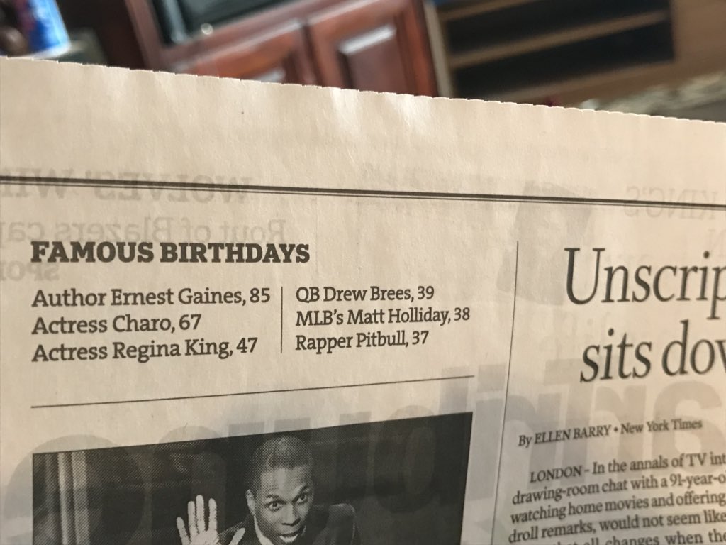 2 things:
1) I thought Pitbull was like 53
2) Happy Birthday Drew Brees 