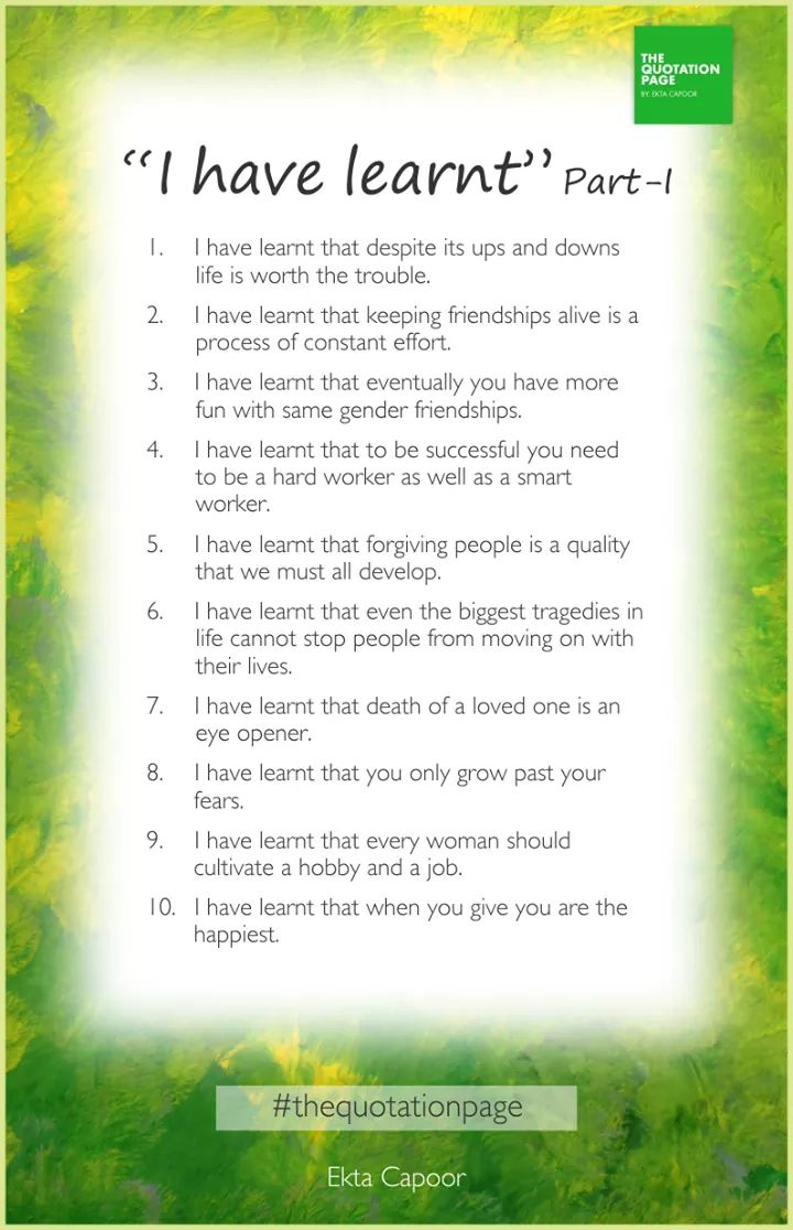 Ektacapoor's tweet photo. As we wade through life, we all learn our lessons, lessons that open up new learnings and tend to fade off the ones that we grew up with... #life #learnings #ihavelearnt #quote #quotation #thequotationpage #ektacapoor https://t.co/xEAUtY9TTx