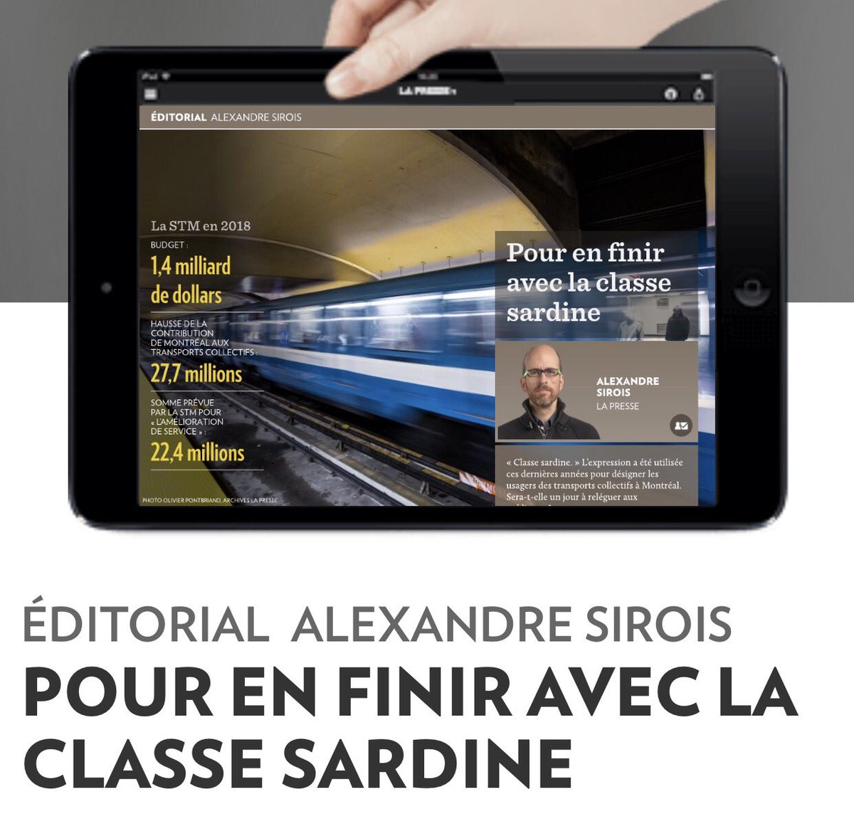 benoitdorais's tweet photo. Le budget 2018 investit massivement dans le transport en commun. Éditorial –> https://t.co/dCZBY0iDkg #STM #polMtl #TC #transport #autobus #metro #mobilite #ClasseSardine https://t.co/6KrBXhKdeG