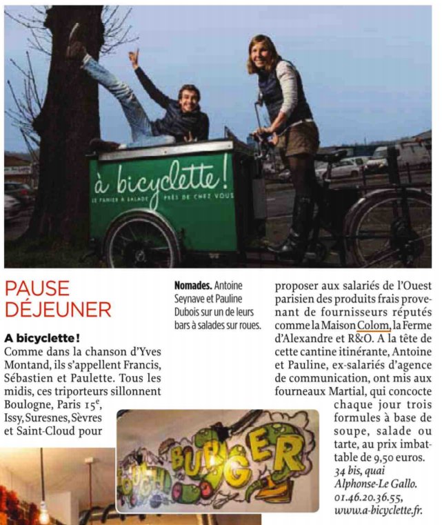 Le magazine .<a href="/LePoint/">Le Point</a> évoque notre collaboration avec <a href="/abicyclette_/">à bicyclette !</a> , la cantine itinérante !